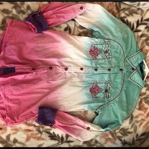 🌈rainbow button down shirt🌈